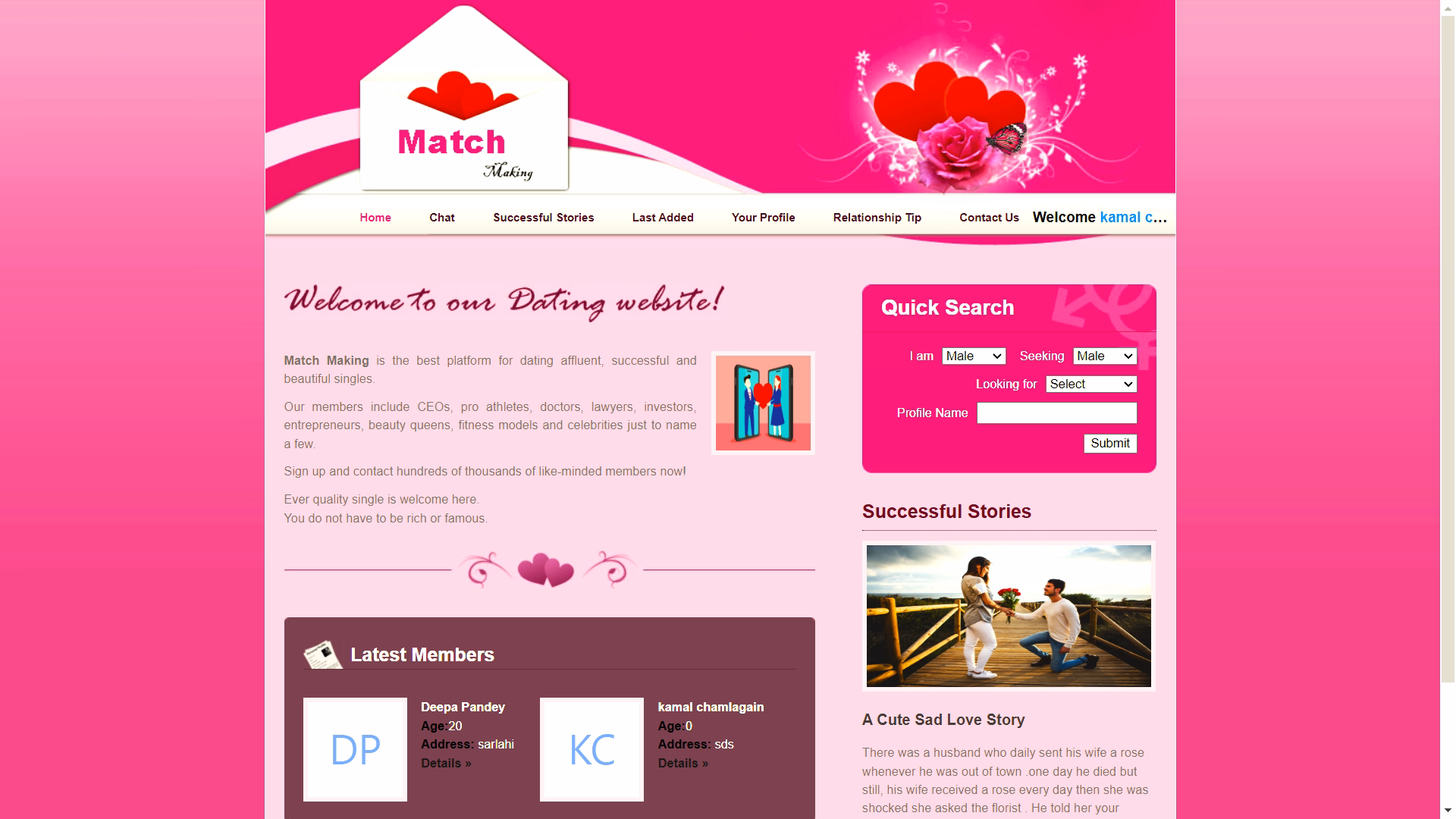 Match Making Dating Website